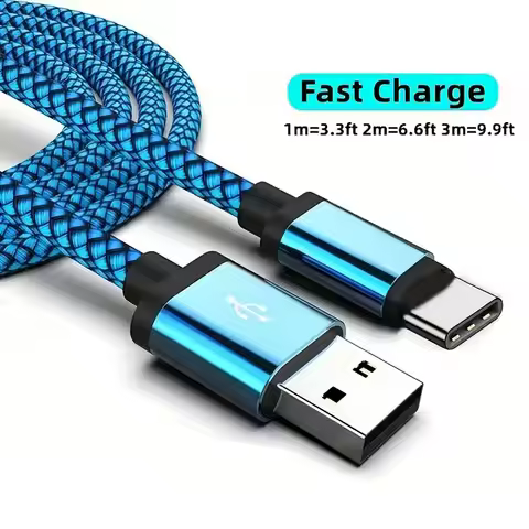 3A Fast Charging USB Type C Cable For Samsung S10 S20 Xiaomi Huawei Short Long 0.2m 1m 3m USB C Char