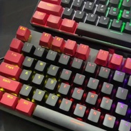 PBT MATERIAL RED AND BLACK 104 KEYCAPS, ABS OEM UNIVERSAL BACKLIGHT KEYCAPS REPLACEMENT MECHANICAL K