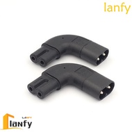 LANFY AC Power Adapter Up Angled Black Right Angled Angle Conversion C7-C8 Female To Male C7 Female 