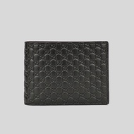 GUCCI Men's Black Microguccissima GG Logo Leather Wide Bifold Wallet 278596 2MLO
