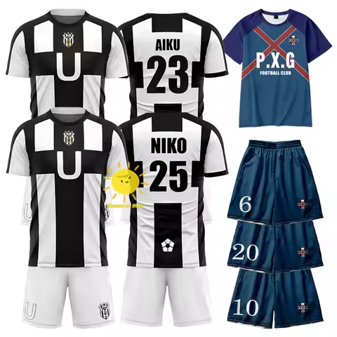 Anime Blue Cosplay Lock Ikki Niko Oliver Aiku Cosplay Costumes Football Jersey Socks Niko Aiku Hallo