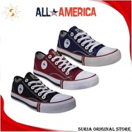 🔥ReadyStock🔥[SIZE 30-45] ORIGINAL ALL AMERICA Kasut Sekolah Hitam ALL AMERICA School Shoes Canvas Sh