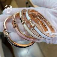 Fashion Fashion ❤ Trendy Silver H Ultra-Narrow 6MM Enamel Bracelet CNC Thick Plated Fashion Unisex C