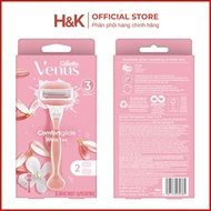 Venus ComfortGlide 2-Blade Razor Set with Integrated White Camellia Scented Shaving Gel