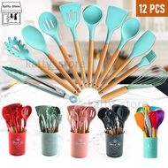 [SHIP IN 1 DAY] Good Silicone Spatula 12 Pcs Viral Cooking Tools Set Kitchen Cookware Utensils Scrap