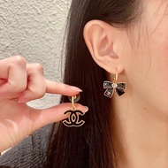 Unique Original All-Match Simple Asymmetric Bow Double Earrings HL0V 2b