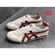 Asics Onitsuka Tiger(authority) Mexico 66 new leather men and women sneakers White Red Blue