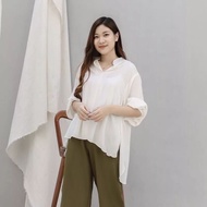 Tops NOMI Crinkle - Women Shirt - Blouse Korean Style - Tops Wanita Polos