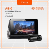 70mai A810 4K UHD Dashcam [Global Edition] | Sony Starvis 2 IMX678 | Front & Rear 4K Car Camera