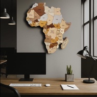 Africa Wooden Map