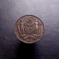 Uang Koin Kuno 1 Cent British North Borneo Tahun 1887 (Malaysia)