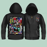 Hoodie kawasaki kr 150 K168 Zipper Brass Black Super Woven Warm Fabric No Wool Polyester1 B