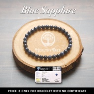 Gelang Natural Kristal Tanzania Blue Sapphire Diameter 6mm Grade AAAA