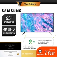 Samsung 65" CU7000 4K UHD Smart TV (2023) | UA65CU7000KXXM UA65AU7000KXXM (65CU7000 65 Inch TV evision  evisyen )