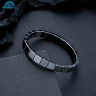 OPENMALL Black Hematite Stone Bracelet Magnetic Magnet Health Fitness Accessory Adjustable Wristband