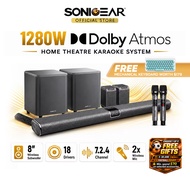 SonicGear 7.2.4ch StudioBar 9000 Soundbar with Dolby Atmos | 1280w | Home Theater | Wireless Subwoof