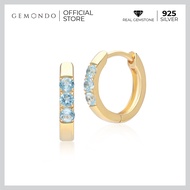 Gemondo ต่างหูเงิน 925 Sterling Silver ประดับลอนดอนบลูโทแพซ (London Blue Topaz) ทรงต่างหูห่วง : ต่าง