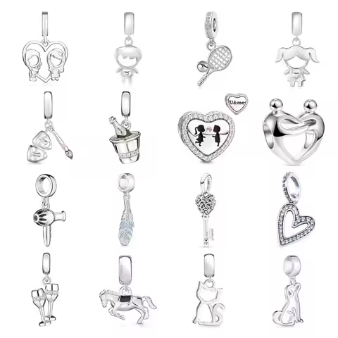 925 Sterling silver Horse Charm Love Beads Pendant goblet Amulet Accessories Fit Original Bracelet W