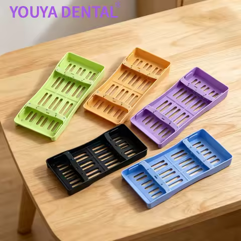 Autoclavable Dental Instruments Cassette Rack 7Slots Plastic Disinfection Cage Box for Dental Compos