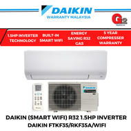 DAIKIN (4 STAR+BUILT IN WIFI) R32 1.5HP INVERTER AIRCOND FTKF35B/RKF35A-2WMY-LF - DAIKIN WARRANTY MA
