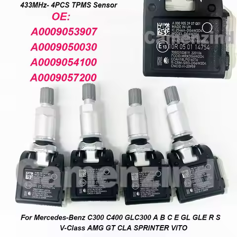 4PCS TPMS Tire Pressure Sensor A0009053907 0009053907 433MHz For Mercedes-Benz C190 W205 C205 N293 X