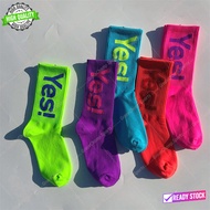 'Yes!' Mid Crew Socks for Men/Women Fashion Outdoor Skateboarding Sports Street Sock Breathable Funn