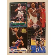 Lot of 4 - Dennis Rodman in Dallas Mavs Bulls Spurs Pistons Uniform Cards