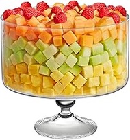 Barski European Beautiful Hand Made Glass Large Trifle Bowl, 9.5"D, 170 oz (over 5 quarts) Clear