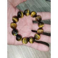 Premium 7A Natural Tiger Eye 16mm Bracelet Rare Yellow Blue Colorful Tiger Eye First Line Cat Eye Ef