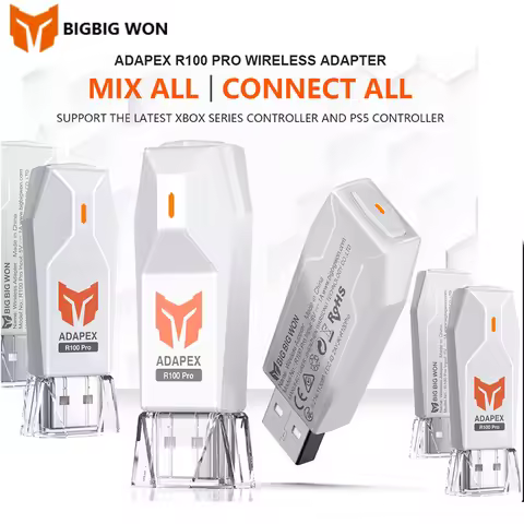 BIGBIG WON R100 Pro USB Adapter Wireless Receiver Converter For Switch PS4 PS5 XBOX One S/X Gamepad 