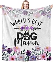 HIWX Dog Mama Gifts Blanket, Dog Mom Lovers Owner Gifts for Women, World's Best Dogs Mama Throw Blan