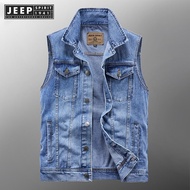 jeep spirit 1941 estd Mens Fashion Casual Denim Jacket Vest