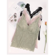 Gu Fei 41703 Lace Tube Top Vest with Chest Pad - Elegant Support