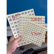 Sticker number 1.1cm,1.4cm,1.8mm