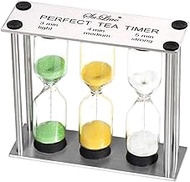 SuLiao Tea 3-4-5 Minute Sand Timer Hourlgass, Metal Three-In-One Sand Clock, Small Colorful Sand Wat