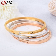 OPK Gelang Tangan Perempuan Women Bracelets Jewelry Titanium Steel Inlaid Zircon Accessories GH917