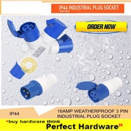 INDUSTRIAL PLUG CONNECTOR 16A 3 PIN BLUE SINGLE PHASE PLUG/SOCKET