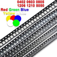 100PCS 0402 0603 0805 1206 1210 5730 SMD LED Diode Ibuw Red Yellow Green White Blue LED Light
