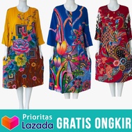 Daster Kencana Ungu lengan 3/4 kualitas 1 Label Biru BISA COD