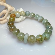 F54 冰潤三彩老油青 12mm 漸變色老料翡翠 手串 緬甸玉 手珠