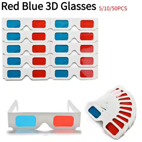 Red Blue 3D Glasses Cardboard Paper Glasses For Dimensional Anaglyph TV Movie DVD Game Various Viewi