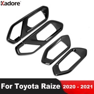 For Toyota Raize 2020 2021 Carbon Fiber Car Inner Door Handle Bowl Cover Trim Decoration Molding Overlay Interior Accessories