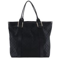 二手 Gucci GG 手提包，奧特萊斯，341536，尼龍帆布，意大利製造，黑色，肩包/手提包，A4 尺寸，磁扣，GG，男女通用。