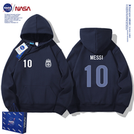 เสื้อสเวตเตอร์คอวีแขนยาวผ้าฝ้ายแท้ทรงหลวมสำหรับฤดูใบไม้ร่วงและฤดูหนาวของ NASA ที่มีฟองน้ำด้านในสำหรั