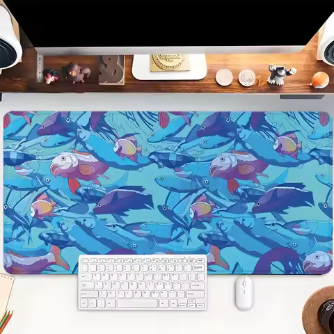Mouse Pad Cute Fish Desk Mat Artisan Mouse Pad Blue Desk Decoration Mouse Pad XXL Desk Accessories C
