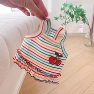 Rainbow Striped Summer Dog Pet Teddy Bichon Frize Rainbow Striped Summer Dog Pet Teddy Bichon Dog Cl