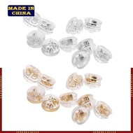 HIk Portable 10 Pcs Earring Back Earring Stopper Silicone  Clutch Earring Pad