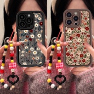 Retro Flower Pattern With Hand Chain Case For  Realme C75 C11 C65 C33 15T RENO 5 8 PRO 10 6 Lite OPP