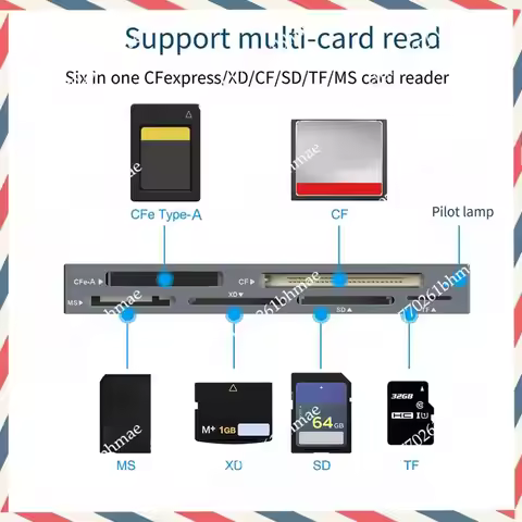 -A21Z New 6-In-1 Cfexpress Type A Card Reader USB3.2 Multi-Card Simultaneous Reading 10Gbps SD/TF/CF