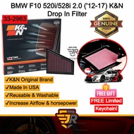 K&N Performance Washable Drop In Air Filter {KN-AF-33-2963} - Bmw 5 Series F10 520i/528i